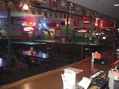 Main bar and pool tables